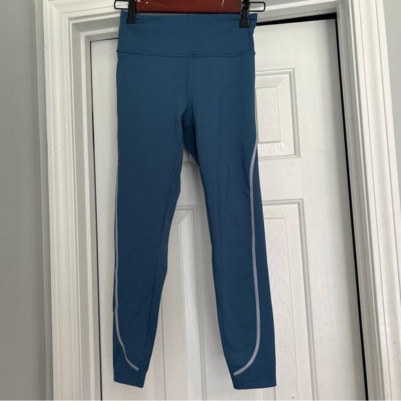 Peloton Move Mission High Waisted Blue Athletic Seam Legging - Picture 7 of 8